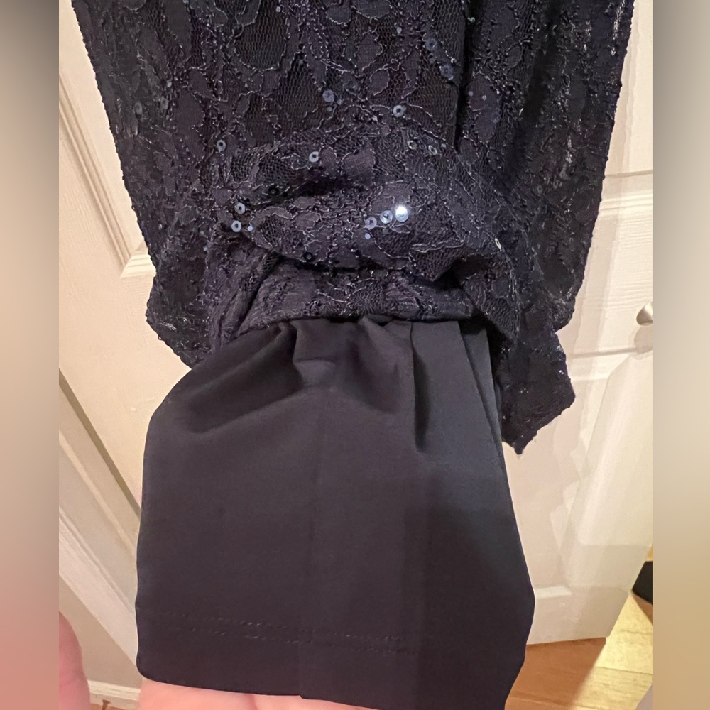 LIKE NEW & Gorgeous! Ralph Lauren Midnight Blue Lace Dress - Picture 6 of 9